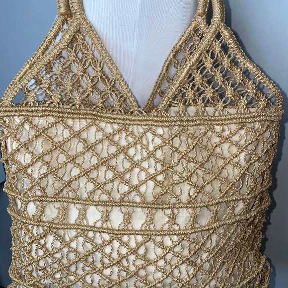 Handmade Straw Natural Raffia Crochet Small Tote Shopper Bag Cotton Lining sta - Picture 9 of 10